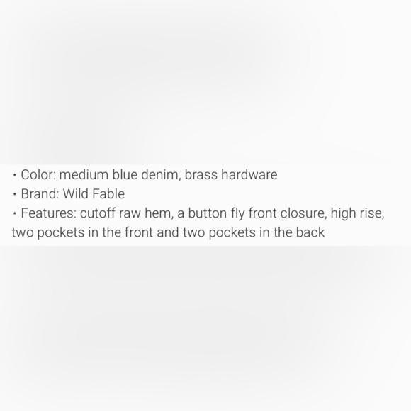 WILD FABLE-  Blue Jean Shorts Distressed High-Waisted - Picture 6 of 6